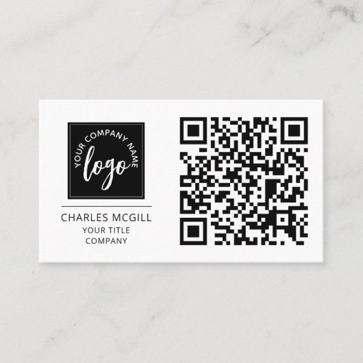 Carte De Visite Logo professionnel du code QR | Professionnel mode (Devant)