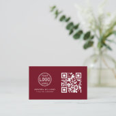 Carte De Visite Logo professionnel du code QR | Red Modern Profess (Debout devant)