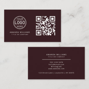 Carte De Visite Logo professionnel du code QR   Wine Modern Profes