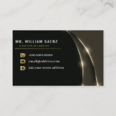 Carte De Visite Logo Professionnel Élégant Gold Lion (Dos)