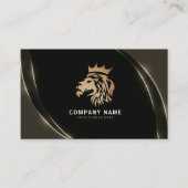 Carte De Visite Logo Professionnel Élégant Gold Lion (Devant)