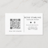 Carte De Visite Logo professionnel en bleu pâle clair du code QR (Dos)