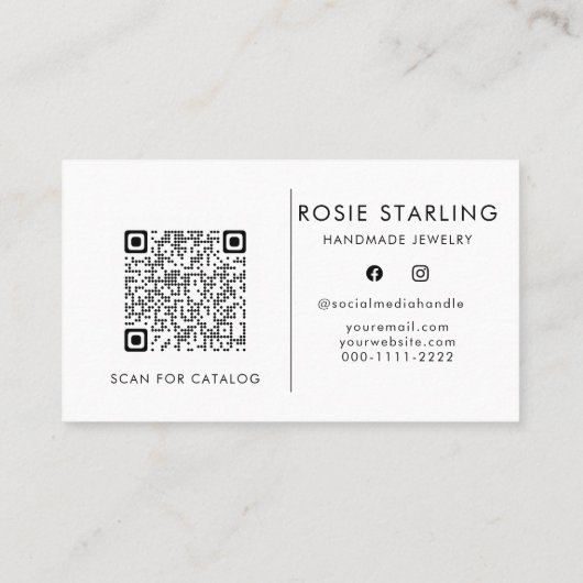 Carte De Visite Logo professionnel en bleu pâle clair du code QR (Dos)