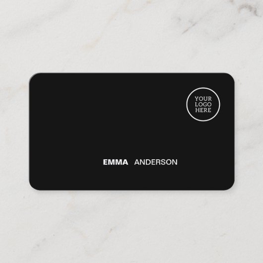 Carte De Visite Logo professionnel en noir gras Qr Code (Devant)