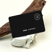 Carte De Visite Logo professionnel en noir gras Qr Code