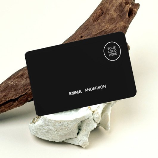 Carte De Visite Logo professionnel en noir gras Qr Code