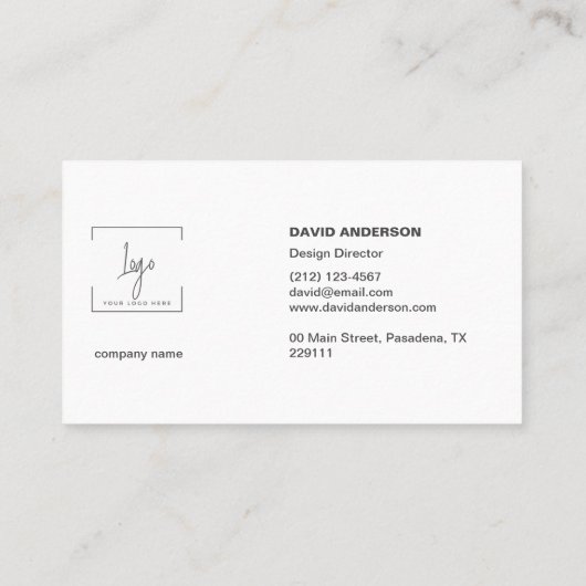 Carte De Visite Logo Professionnel Entreprise Moderne Design noir (Dos)