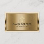 Carte De Visite Logo professionnel Gold House Realtor immobilier (Devant)