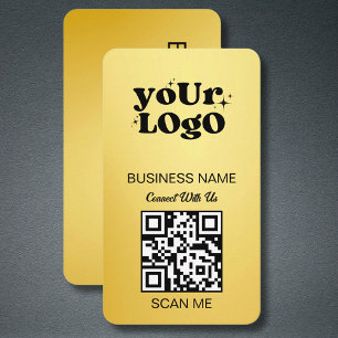 Carte De Visite Logo professionnel Gold QR Code   Black Gold