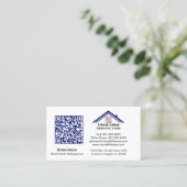 Carte De Visite Logo professionnel immobilier Code QR (Debout devant)