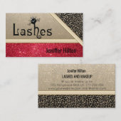 Carte De Visite logo professionnel léopard glittery cat lashes (Devant / Derrière)
