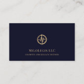 Carte De Visite Logo professionnel Marine Blue Gold Compass (Devant)