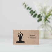 Carte De Visite Logo professionnel minimal Black Yoga Instructor (Debout devant)