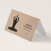 Carte De Visite Logo professionnel minimal Black Yoga Instructor  (Devant)
