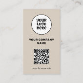 Carte De Visite Logo professionnel minimal Code QR Médias sociaux (Devant)