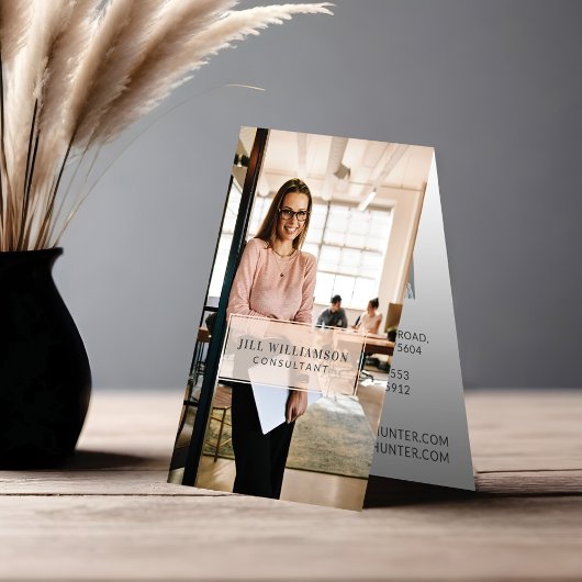 Carte De Visite Logo professionnel minimal et photo d'entreprise