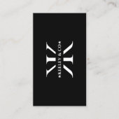 Carte De Visite Logo professionnel minimal Monogramme K Noir (Devant)