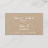 Carte De Visite Logo Professionnel Minimal Professionnel Rustique  (Dos)