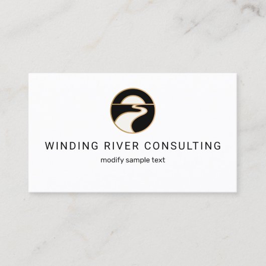 Carte De Visite Logo professionnel Modern River Sun Horizon (Devant)