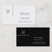 Carte De Visite Logo professionnel moderne à double face noir blan (Devant / Derrière)