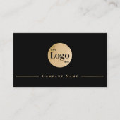 Carte De Visite Logo professionnel moderne Black Gold Luxe (Devant)
