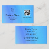 Carte De Visite Logo professionnel moderne bleu et code QR (Devant / Derrière)