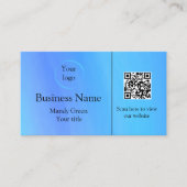 Carte De Visite Logo professionnel moderne bleu et code QR (Devant)