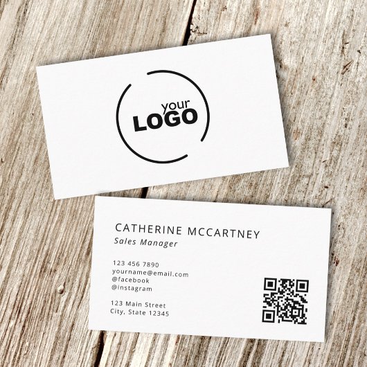 Carte De Visite Logo professionnel moderne Code QR