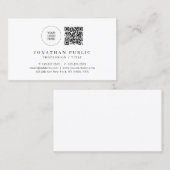 Carte De Visite Logo professionnel moderne élégant QR Code (Devant / Derrière)