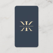 Carte De Visite Logo professionnel moderne Monogramme K Dark Blue (Devant)