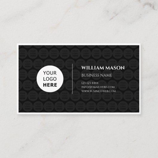 Carte De Visite logo professionnel moderne noir simple (Devant)