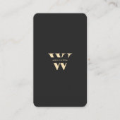 Carte De Visite Logo professionnel moderne W Monogram Black Gold (Devant)