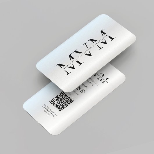 Carte De Visite Logo Professionnel Monogramme Marketing Silver
