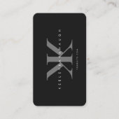 Carte De Visite Logo professionnel monogramme minimum K gris noir (Devant)