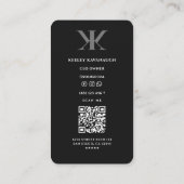 Carte De Visite Logo professionnel monogramme minimum K gris noir (Dos)