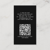 Carte De Visite Logo professionnel noir blanc Code QR (Dos)