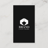 Carte De Visite Logo Professionnel Noir Luxe Minimal Moderne (Dos)