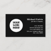 Carte De Visite Logo professionnel noir personnalisé Code QR (Devant)