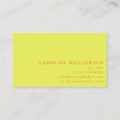 Carte De Visite Logo Professionnel Orange Jaune Chartreuse Gras (Dos)