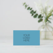 Carte De Visite Logo professionnel personnalisé Code QR bleu (Debout devant)
