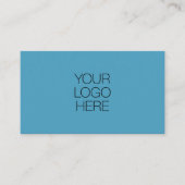 Carte De Visite Logo professionnel personnalisé Code QR bleu (Devant)