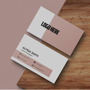 Carte De Visite Logo professionnel personnalisé Rose rose élégant