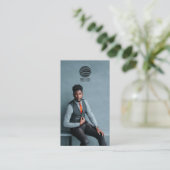 Carte De Visite Logo professionnel photo élégant Code QR (Debout devant)