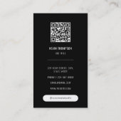 Carte De Visite Logo professionnel photo élégant Code QR (Dos)