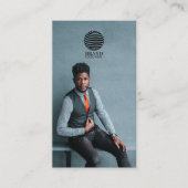 Carte De Visite Logo professionnel photo élégant Code QR (Devant)