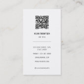 Carte De Visite Logo professionnel photo moderne Code QR (Dos)