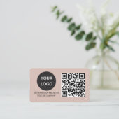Carte De Visite Logo professionnel QR Code, Boho Beige Professiona (Debout devant)