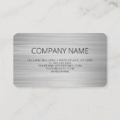 Carte De Visite Logo professionnel QR Code brossé Argent (Dos)