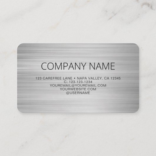 Carte De Visite Logo professionnel QR Code brossé Argent (Dos)