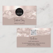 Carte De Visite Logo professionnel QR Code Coiffeur maquillage Art (Devant / Derrière)